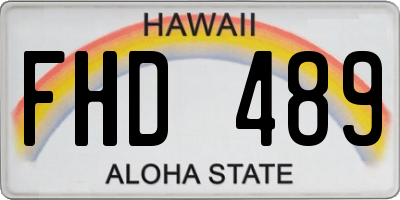 HI license plate FHD489