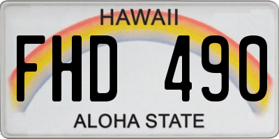 HI license plate FHD490
