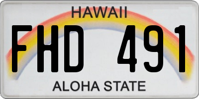 HI license plate FHD491