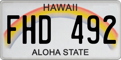 HI license plate FHD492