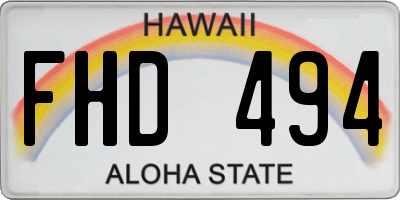 HI license plate FHD494