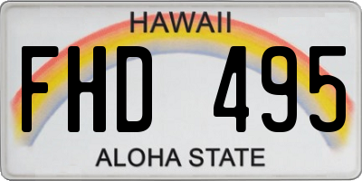 HI license plate FHD495