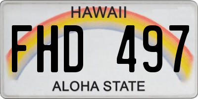 HI license plate FHD497
