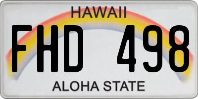 HI license plate FHD498