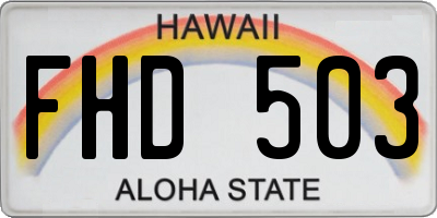 HI license plate FHD503