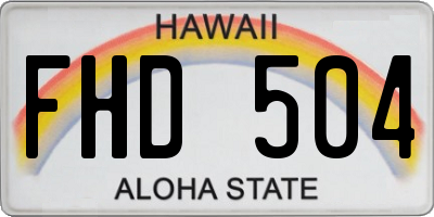 HI license plate FHD504