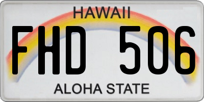 HI license plate FHD506
