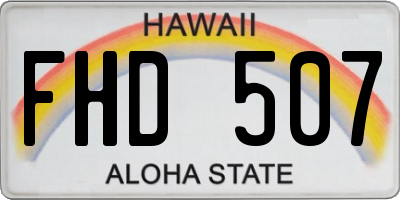 HI license plate FHD507