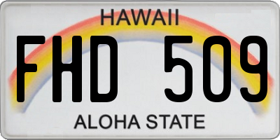 HI license plate FHD509