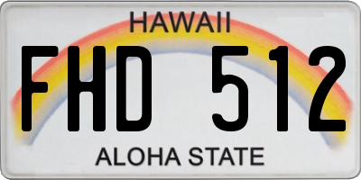 HI license plate FHD512