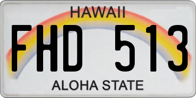 HI license plate FHD513