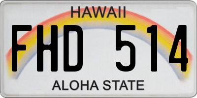 HI license plate FHD514