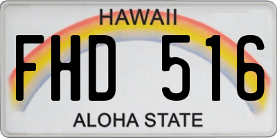 HI license plate FHD516