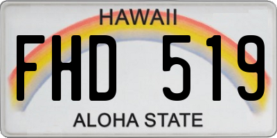 HI license plate FHD519