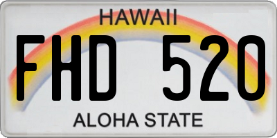 HI license plate FHD520