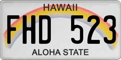 HI license plate FHD523