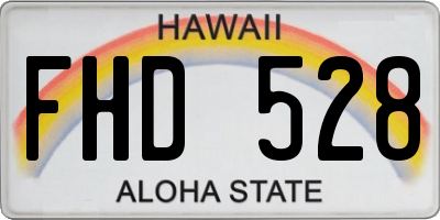 HI license plate FHD528