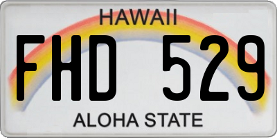 HI license plate FHD529