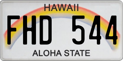 HI license plate FHD544