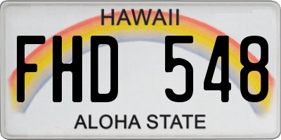 HI license plate FHD548