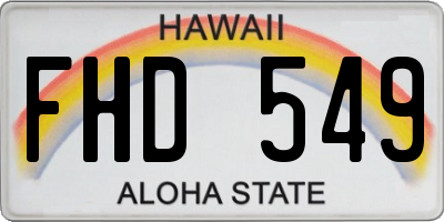 HI license plate FHD549