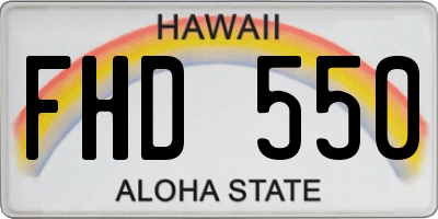 HI license plate FHD550