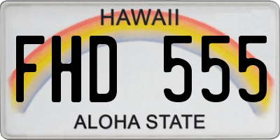 HI license plate FHD555