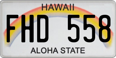HI license plate FHD558