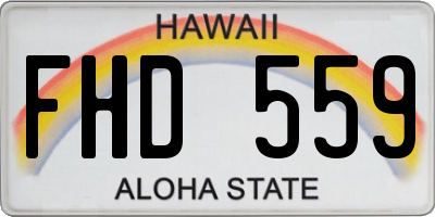 HI license plate FHD559