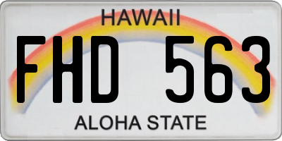 HI license plate FHD563
