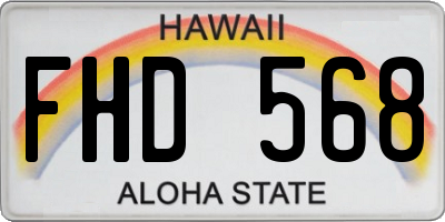 HI license plate FHD568