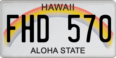 HI license plate FHD570