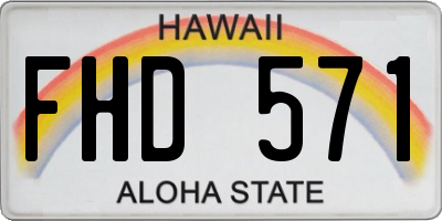 HI license plate FHD571