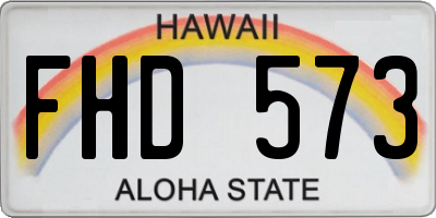 HI license plate FHD573