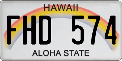 HI license plate FHD574