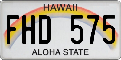 HI license plate FHD575