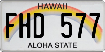 HI license plate FHD577