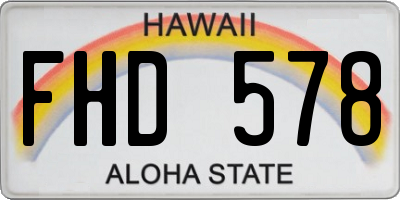 HI license plate FHD578