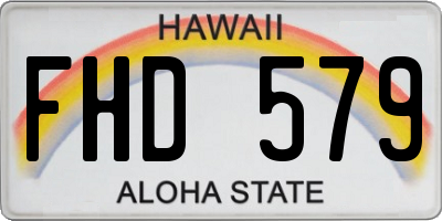 HI license plate FHD579
