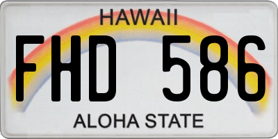 HI license plate FHD586