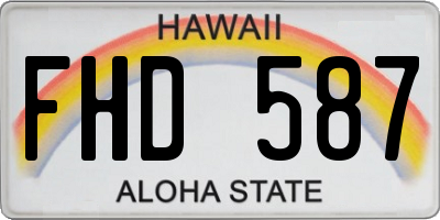HI license plate FHD587