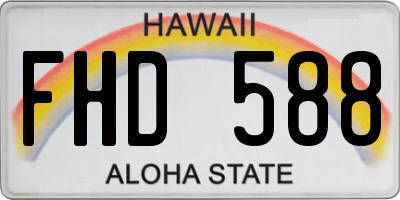 HI license plate FHD588