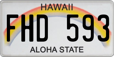 HI license plate FHD593
