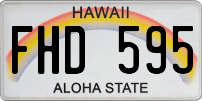 HI license plate FHD595