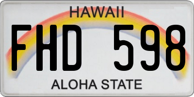 HI license plate FHD598