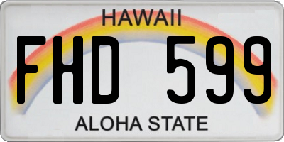 HI license plate FHD599