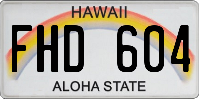 HI license plate FHD604