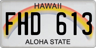 HI license plate FHD613