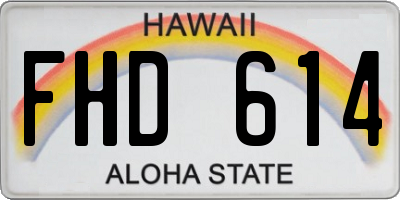 HI license plate FHD614
