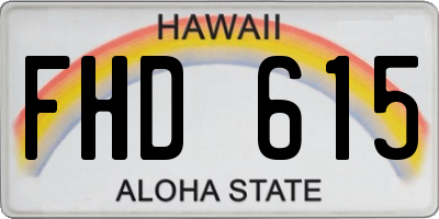 HI license plate FHD615